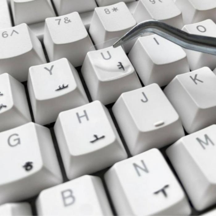 Set Autocolante Litere Tastatură Coreeană cu Pensetă – Autocolante JTEM Doar pentru Taste Hangul