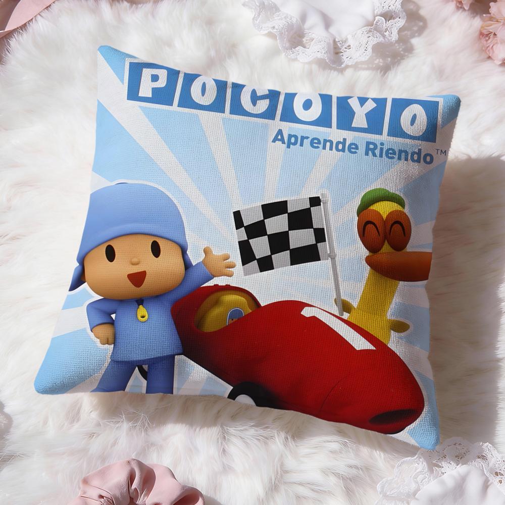 Urocza kreskówka P-Pocoyo Poszewka na poduszkę Premium Comfort Dwustronna Poszewka na poduszkę - Wzór Dwa w Jednym do Każdego Pomieszczenia i Wnętrza Samochodu