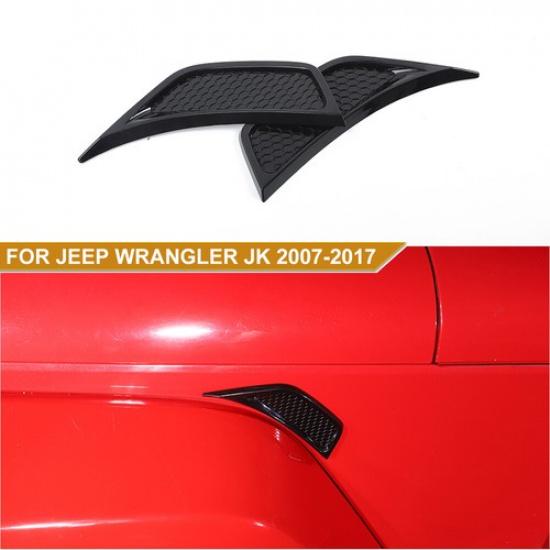 Black Exterior Leaf Plate Fender Panel Cover Trim For Jeep Wrangler JK 2007-2017