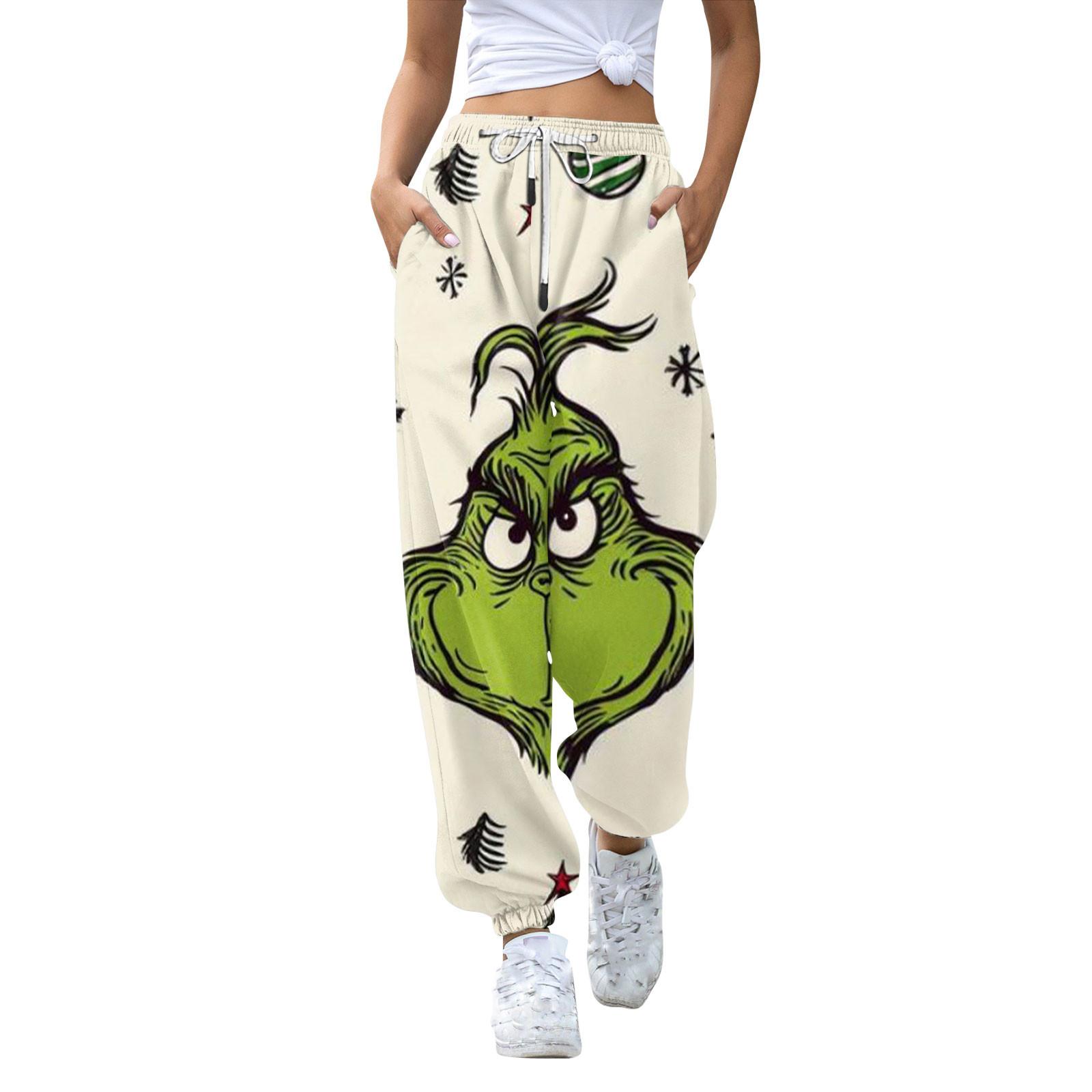 

Женские повседневные модные рождественские принтованные повседневные спортивные брюки с эластичной талией и завязками на шнурке XXXL