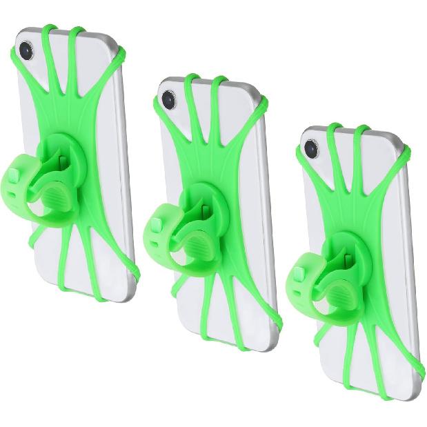PATIKIL 3Pcs Bike Phone Mount, 360° Rotation Silicone Motorcycle Phone Holder for 3"- 6.5" Phones Adjustable Phone Mount for Motorcycle Bicycle