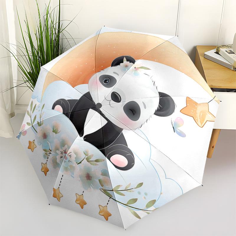 

1pc Automatic Opening/Closing Umbrella with Convenient Three-Fold Design, 8 Iron Ribs, Outdoor, Ideal Gift for Fans, Travelers, Daily Use, Suitab