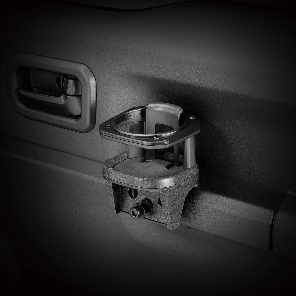 Carmate NZ588 Drink Holder for Suzuki Jimny JB64/JB74, RHD, 4-Position Mount, Slide-Wall 53–74 Mm, Black