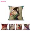Modern Art Abstract Elegant Lady Hand Writting Sketch Cotton Linen Sofa Throw Pillow Case Nordic Lovely Girl Chair Cushion Cover