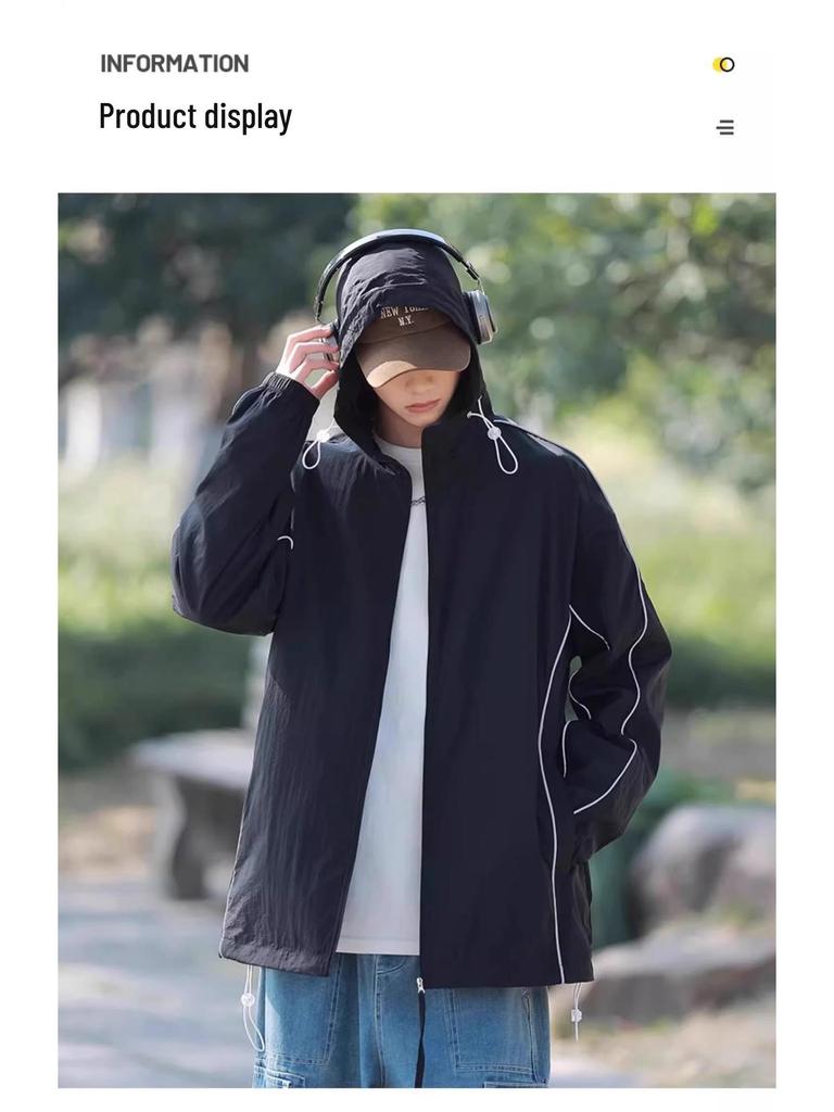 WASSUP Men's 2025 Summer Sun Protection Windbreaker - Anti-UV, Ice Silk, Quick-Dry, Lightweight