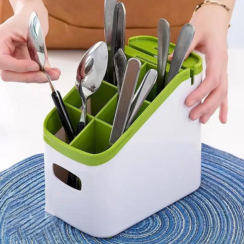 Utensil Holder Cutlery Drainer Chopstick Storage Holder Knife Fork Drain Box Tableware Storage Holder Spoons Organizer Rack