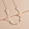 Adjustable Shell Beaded Necklace Shell Adjustable Neck Chain Minimalist Shell Braided Chain  Woman