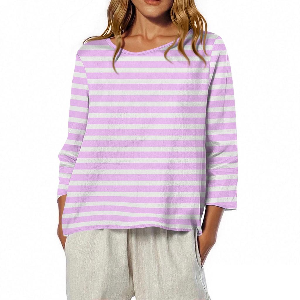 Women's O-Neck 3/4 Sleeve Printed Top T-shirt