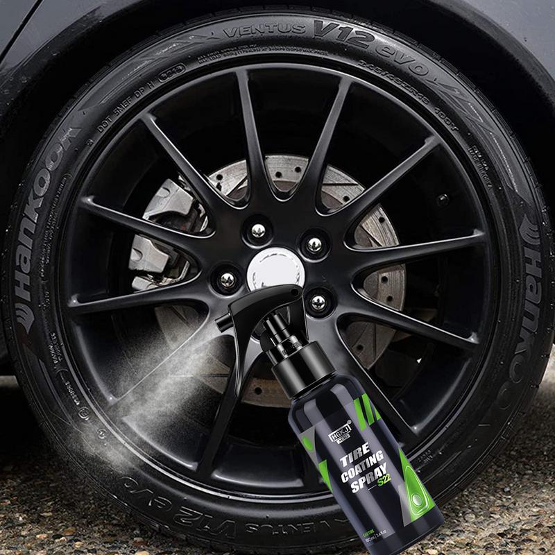 50ml 100ml Tire Shine Spray Kit For Deep Black Wet Shine On Tires Coating Protect Against Cracking And Fading Works