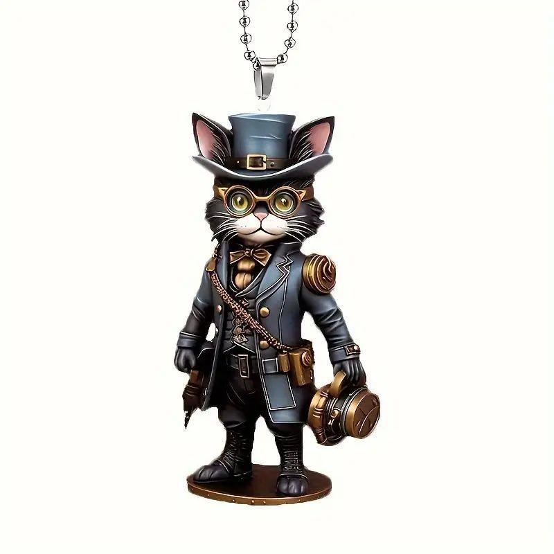 Acrylic Colorful Cartoon Cat Charm For Eyecatching Car Decoration And Gifts
