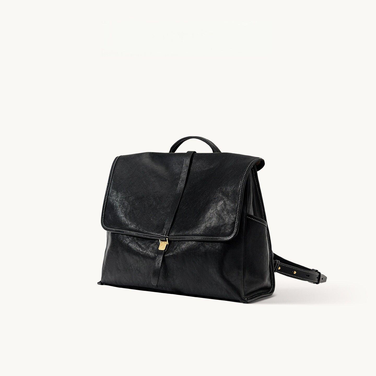 New Vegetable Tanned Series Simple and Large Capacity Backpack for Both Men and Women, Computer Backpack for Both Genders