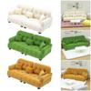 Handmade Mini Couch Dollhouses Single Sofa Set Flocking Loveseat Seater For Realistic Bedroom Scenes