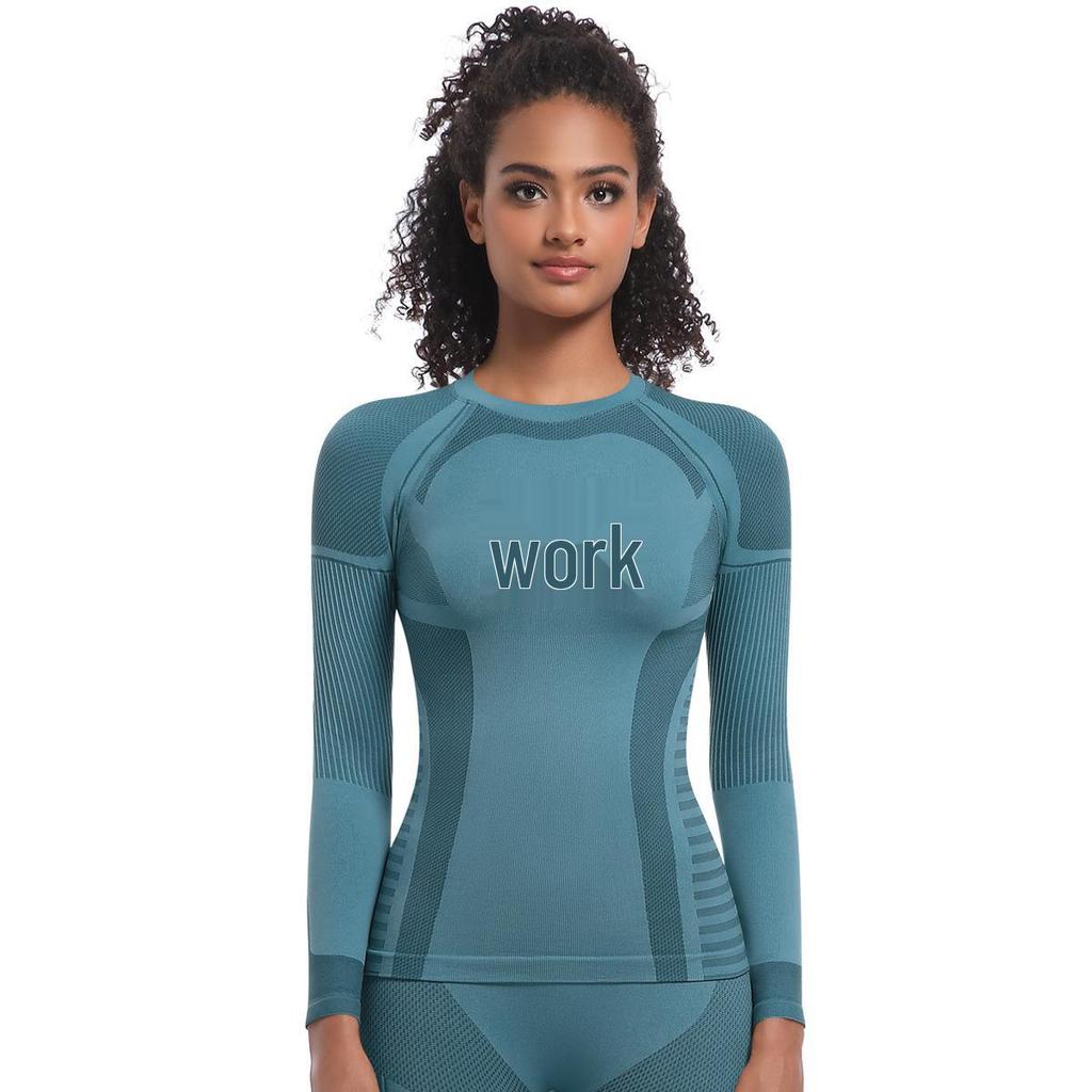 Seamless Long Sleeve High Stretch Ski Suit Top for Running, Fitness, and Yoga