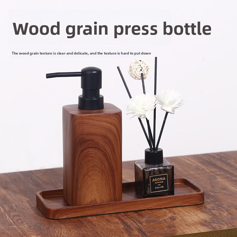 Walnut Grain Press Hotel Hand Sanitizer Bottle Shower Gel Shampoo Lotion Bottle Home Press Soap Dispenser Bathroom Accessories