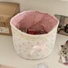 Sweetheart Lace Cylinder Storage Bin With Soft Cotton Material For Desk And Travel Use