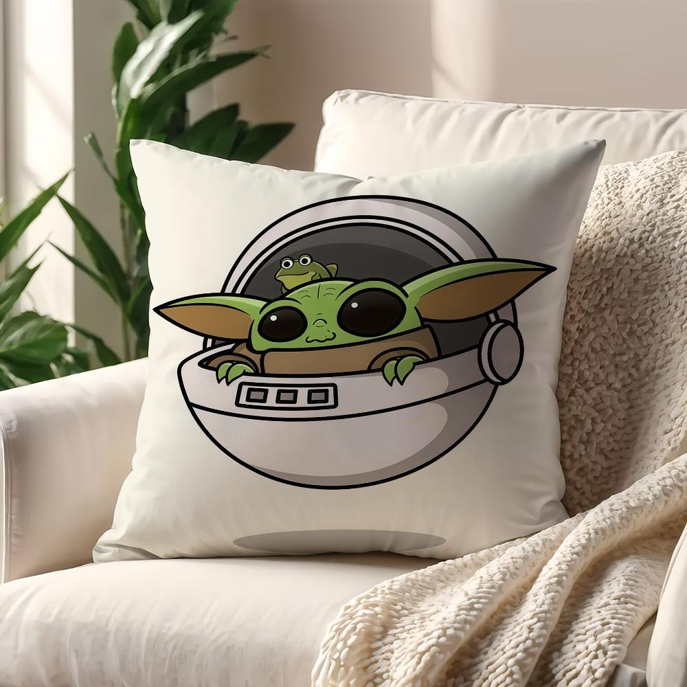 S-Star Wars-S G-Grogu Baby Yoda Kawaii cushion cover For Pillow Printing Sofa Decoration Home Car Room Office Nordic Simplicity