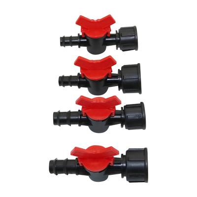 4Pcs 1/2" 3/4" To 12mm 15mm Hose Barbed Two-Way Plastic Pipe Valve Gardening Water Pipe Water Stop Connector Agricultural Valve