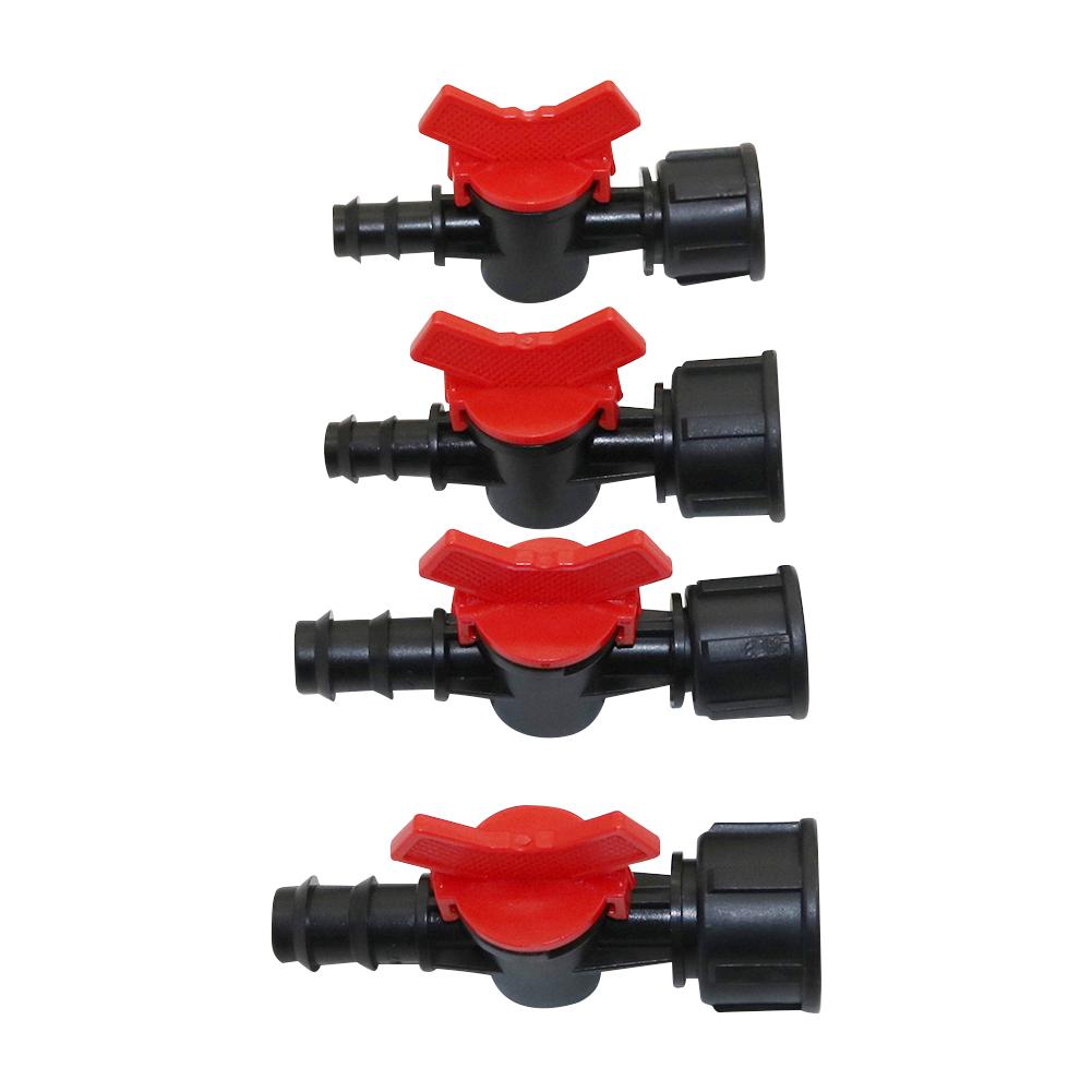 

4Pcs 1/2 3/4 to 12mm 15mm Hose Barbed Two-Way Plastic Pipe Valve Gardening Water Pipe Water Stop Connector Agricultural Valve 1I2inch to DN16