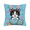 Funny Easter Cats Ears Bunny Eggs Pillow Case  Comfy Pillow Cover Vintage Pillowcases For Sofa Couch Bed Living Room