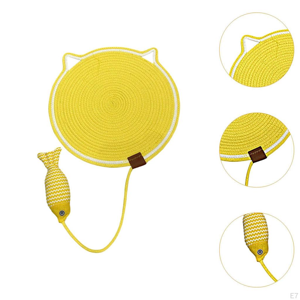 Cat Scratch Mat Floor Scratching Pad with Fishy Ball Horizontal for Carpet