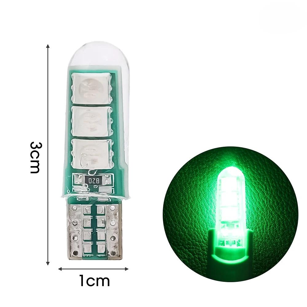 Super Bright LED Lens Daytime Running Light for Car - Universal T10 W5W Ice Blue Side Marker Light 5050 6SMD Bulb 1-50PCS