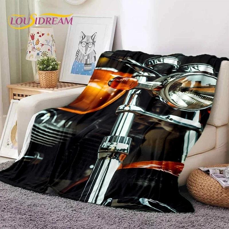 Motocross Modern retro Motorcycle Soft Flannel Blanket for Bed Bedroom Sofa Picnic,Throw Blanket for Cover Outdoors Leisure Gift