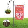 47 Zoll Gartenflaggenhalter mit 5-Fuß-Basis, Metall-Hirtenhaken, Zum Aufhängen von County-Flaggen Hirtenhaken