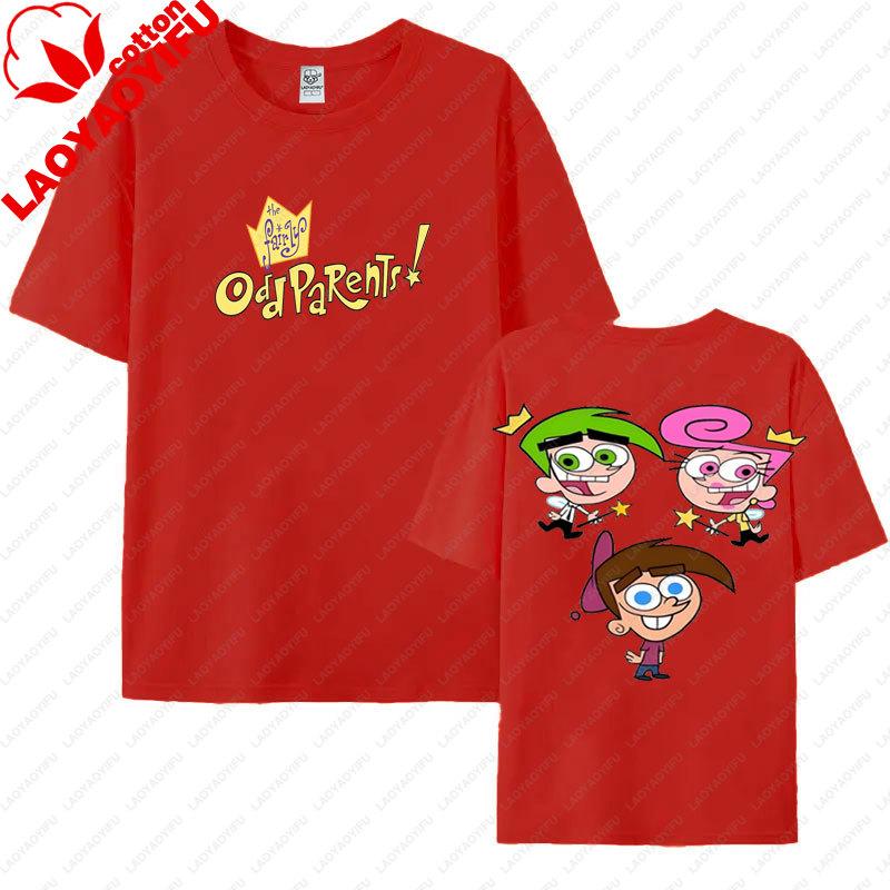 New Style Cartoon TShirt The Fairly Odd Parents Printed Tops Summer Short Sleeve Camisetas Nostalgia Retro Street Fashion Tees S