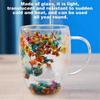 Double Wall Clear Glass Coffee Mugs Clear Glass Cups with Handle 2pcs