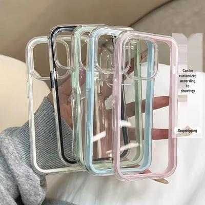 Transparente Dual-Color Airbag Soft Case für iPhone 17 Pro Max mit farbigem Rahmen Apple 15 Schutzhülle
