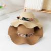 Fashionable Summer Sun Hat For Women With Round Top And Ruffle Edge