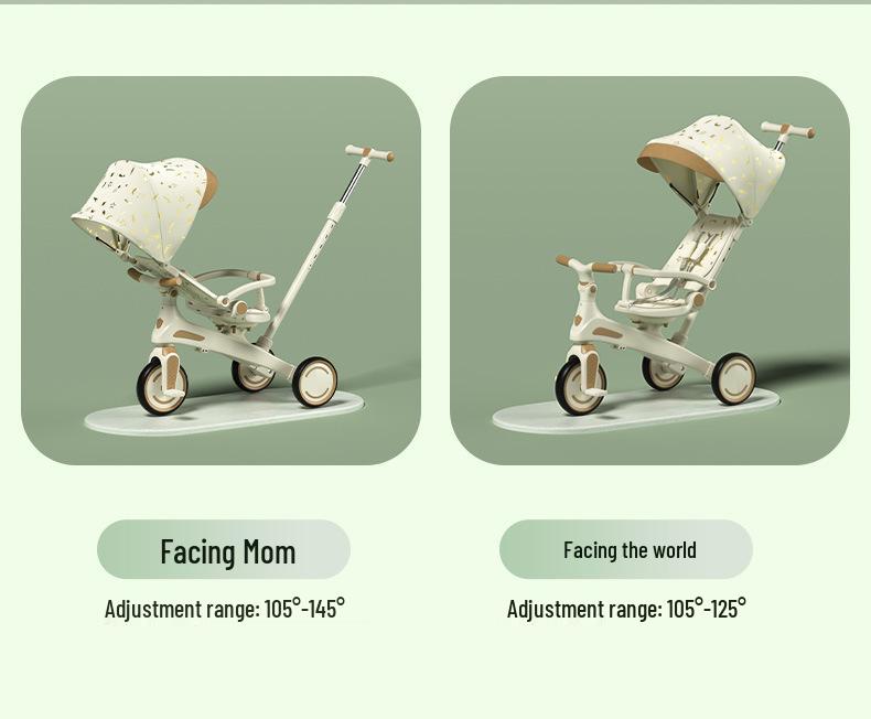 Multifunctional Children's Tricycle & Baby Stroller: 1-3 Years, Reclining, Lightweight Design