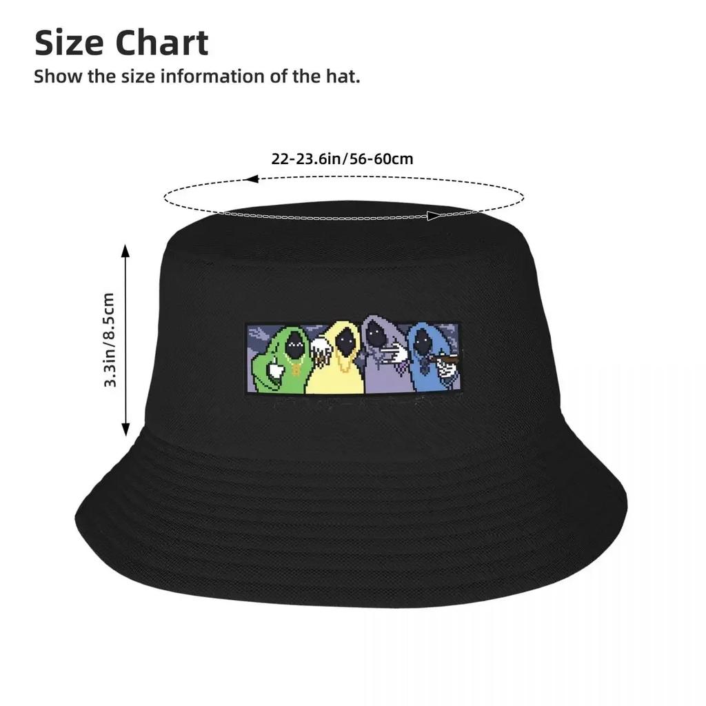 SHADOW WIZARD MONEY GANG Pixel Art Bucket Hat Panama For Kids Bob Hats Fisherman   Summer Beach Fishing Unisex Caps