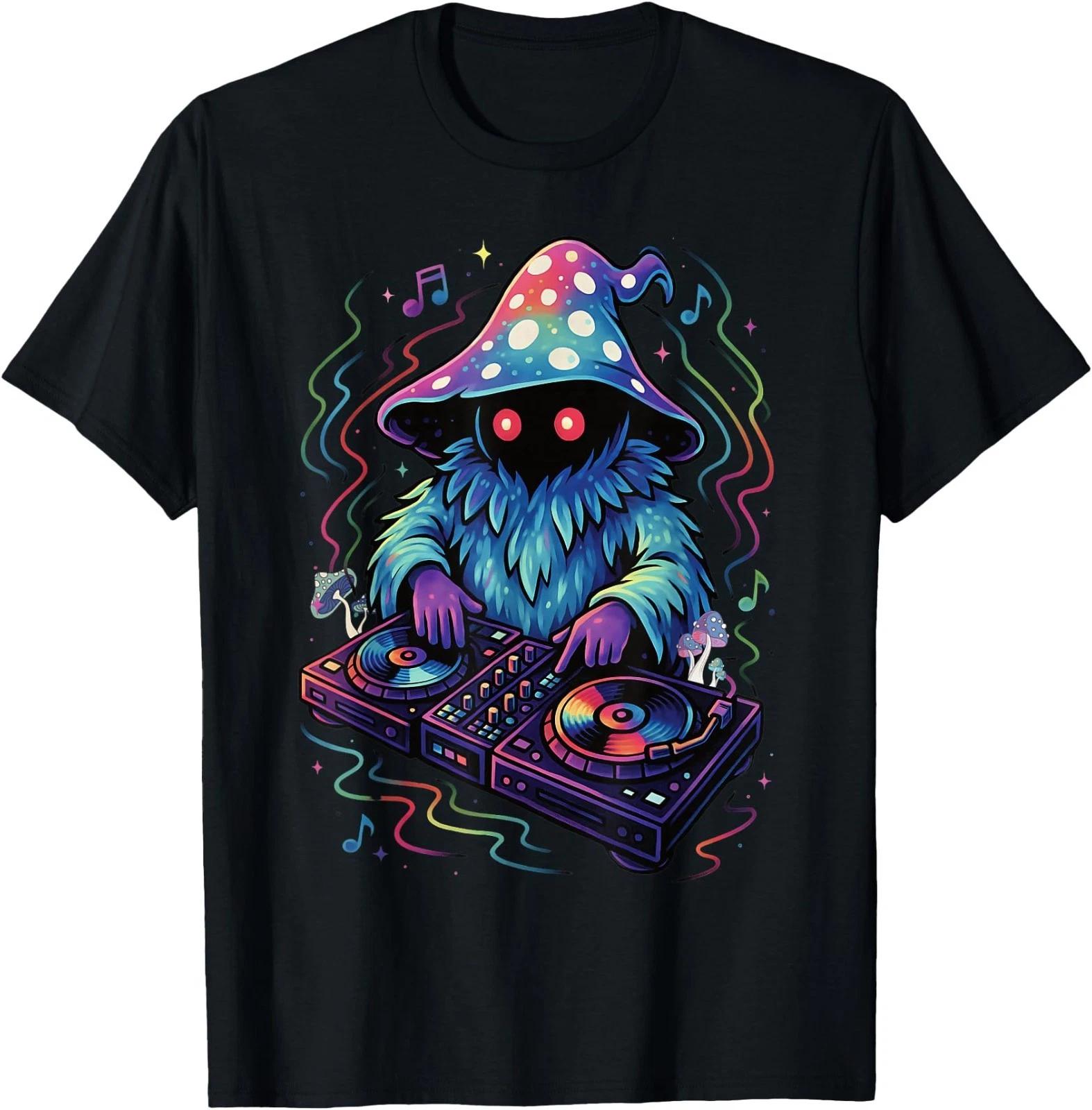 EDM Rave Outfits Festival Electronic Music Graphic Trippy DJ T-Shirt L