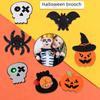 Adorable Halloween Felt Brooches Featuring Glow-in-the-dark Skeletons And Pumpkins