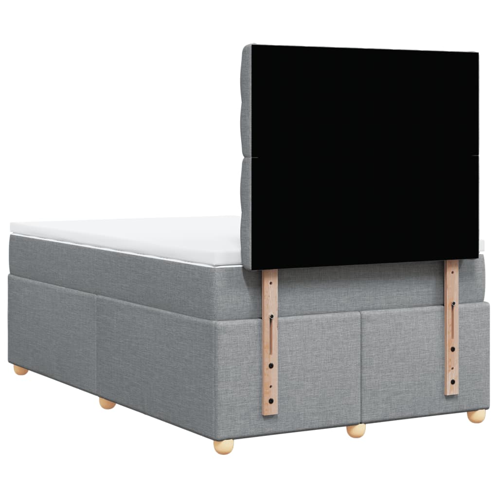 Vidaxl Letto Continentale Con Materasso, Grigio Chiaro, Tessuto 120X200 Cm