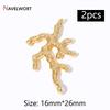 2Pcs 14K Gold Plated Brass Metal Conch Pendant,Charms For Jewelry Making,DIY Earring Bracelet Necklace Making Findings Supplies