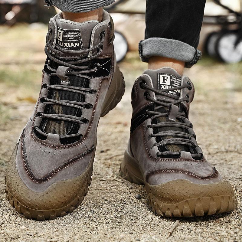 Férfi magas szárú pamutcsizmák, szabadidős cipők Túratúracipők