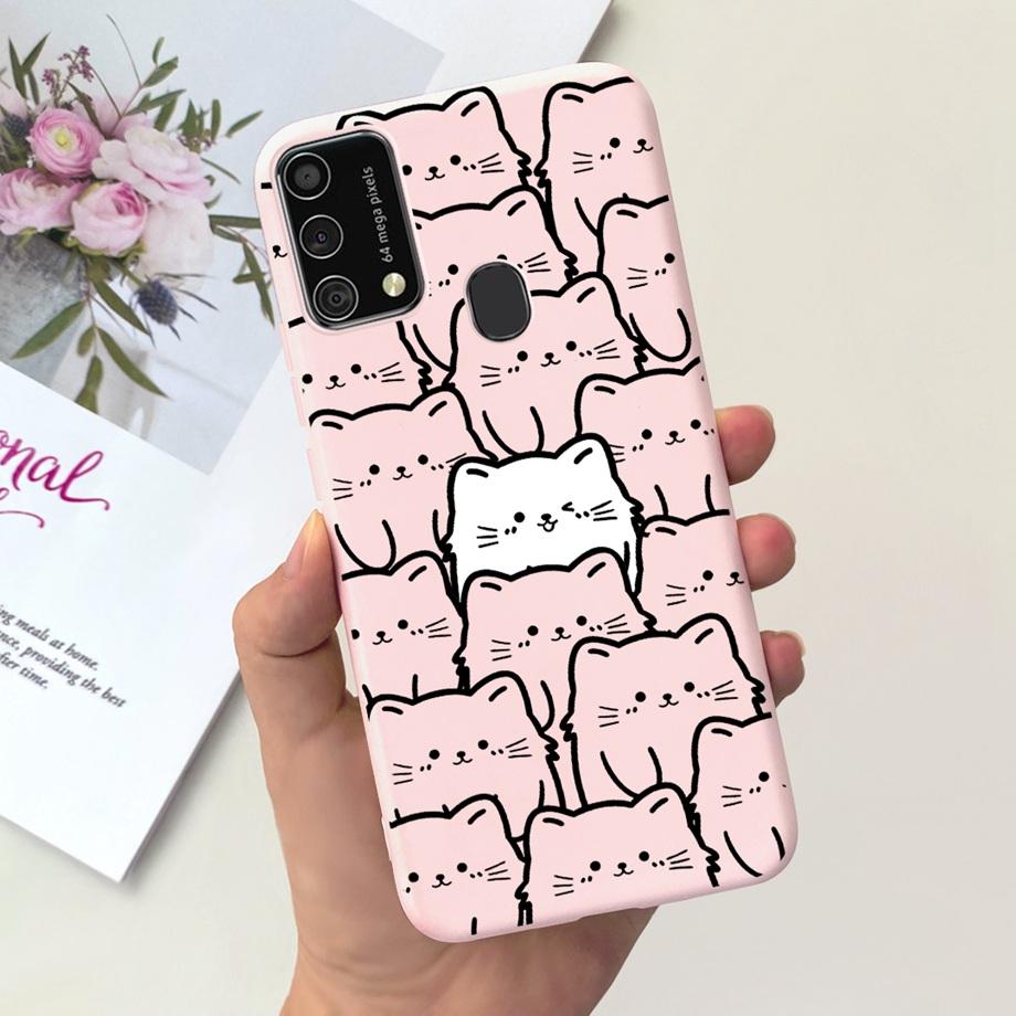 For Samsung M31 M21 2020 SM-M215F Case Ultra Soft Bumper Flower Cat Painting Housing On Smasung Galaxy M21 M 31 Funda Bumper
