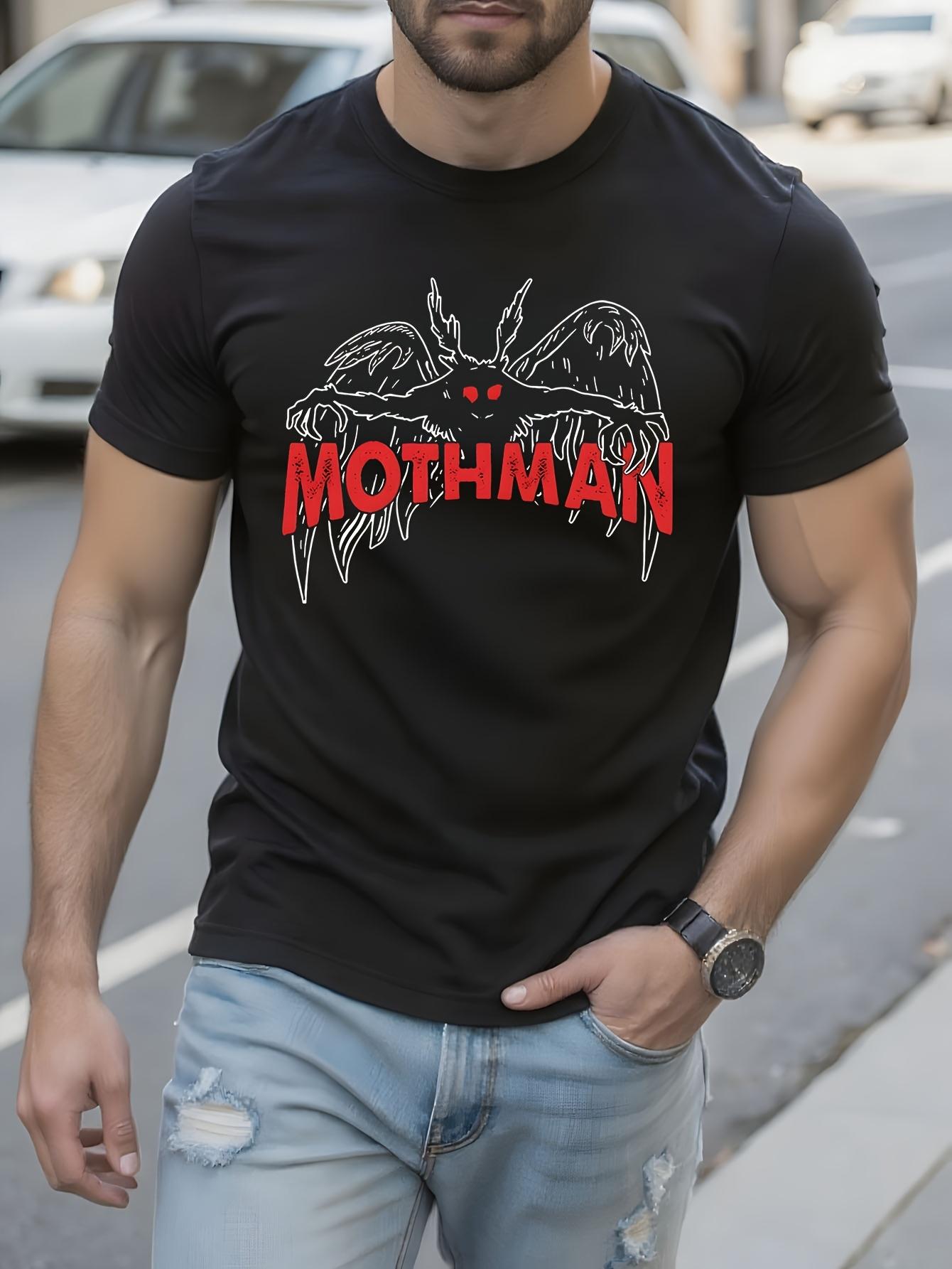 Mothman Graphic Tshirt Graphic Tshirt - Black with Red Eyes XXXXL