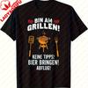 Funny BBQ GerUnisex Beer Grill Slogan TShirt for Unisex Vintage Shirt with White Orange Print Breathable Short Sleeve Casual Tee