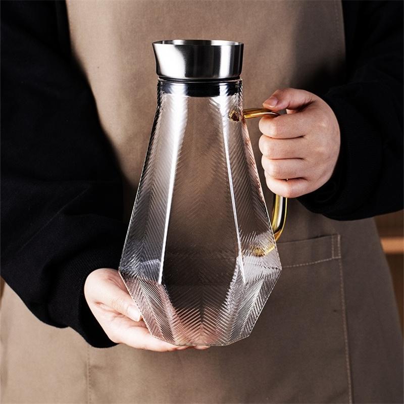 

Large-capacity 1500ML High Borosilicate Glass Juice Cold Water Bottle Coffee Tea Pot Beverage Juice Water Pitcher Jug Drinkware 1500ml