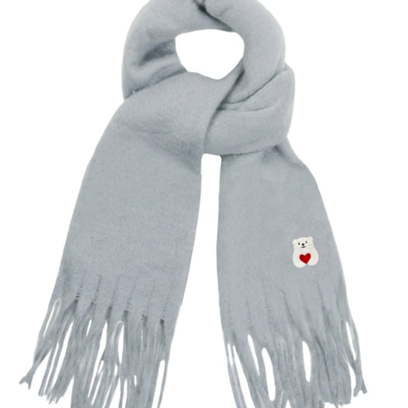 

GRAVER [BAG&ACC] Polar Bear Embroidered Bold Muffler_Gray GREY