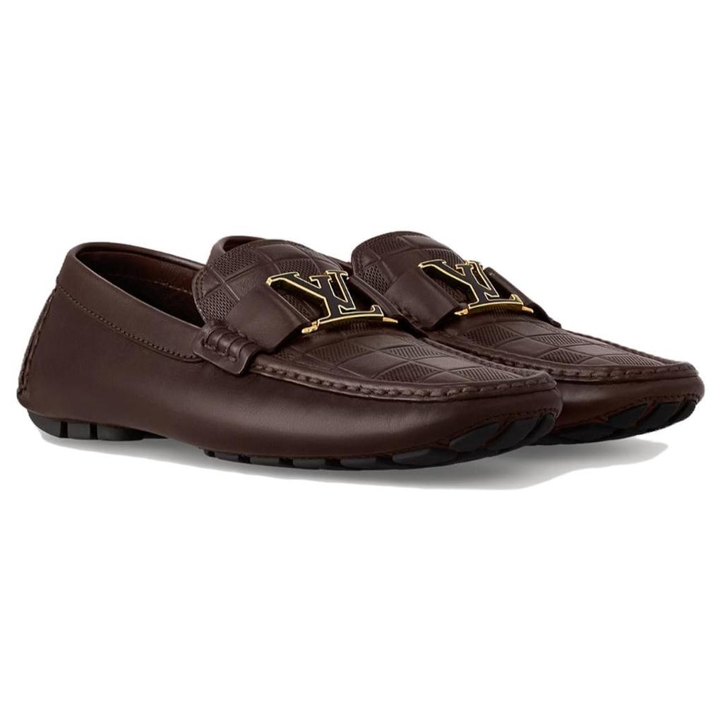 LOUIS VUITTON Metal Detail Loafers Men's Brown 1ABFYB