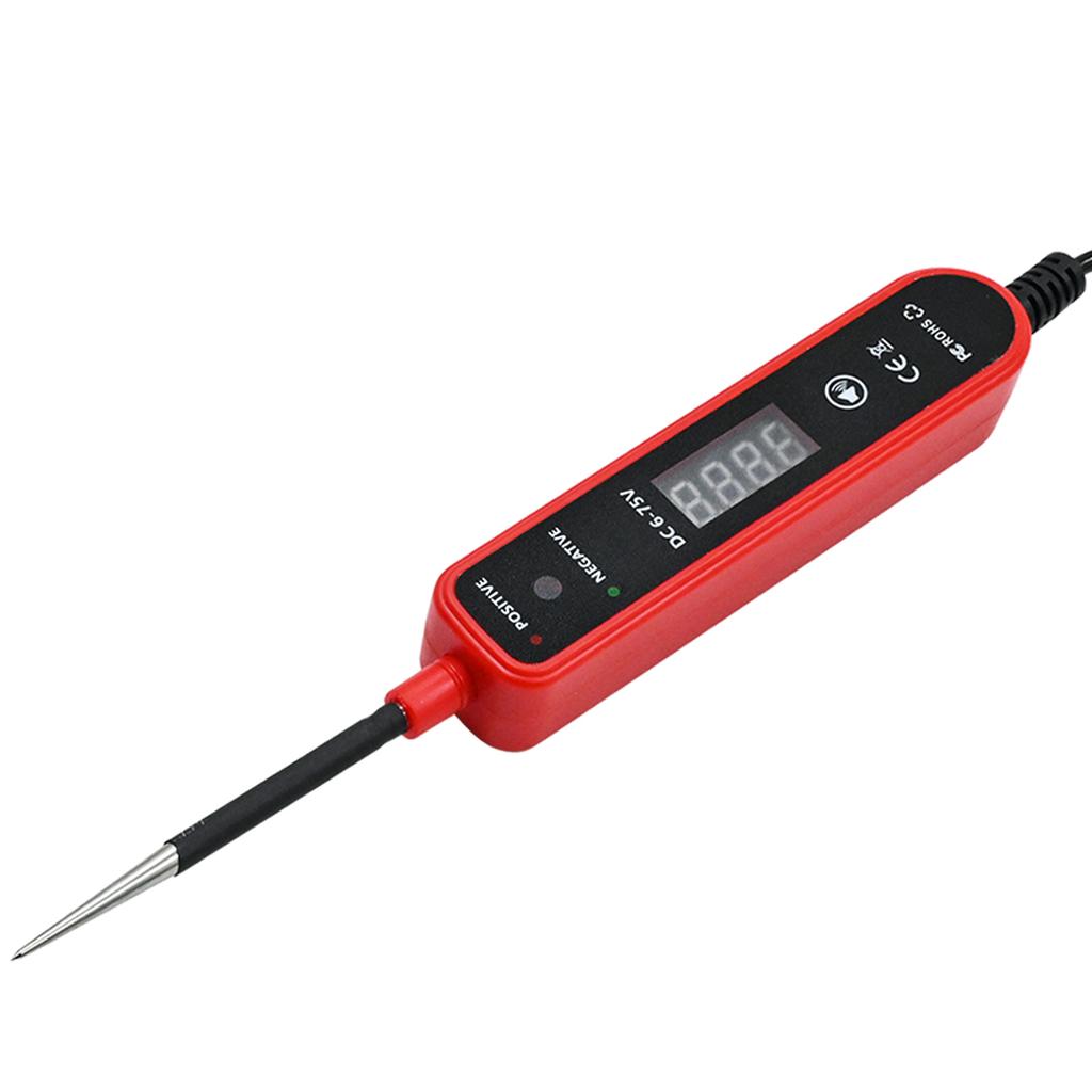 Automotive Circuit Tester 6-75V  , LED Digital Display Auto Electrical Test Light with Voltage Detection, Polarity and Continuity Checker for Car Tru