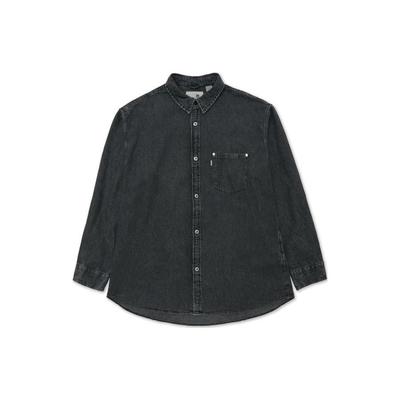 Levis Einfarbige Waschung Ein-Knopf Freizeit Langarmhemd Herrenhemden Rauchgrau A3404-0004