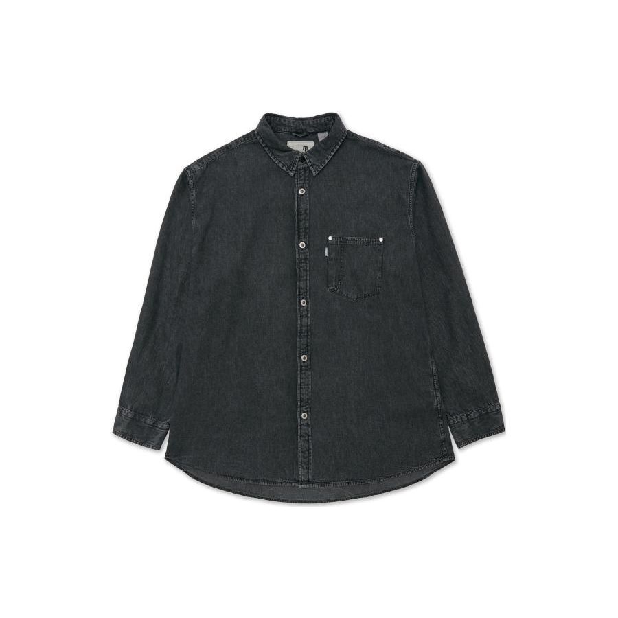 Levis Solid Color Wash Single Button Casual Long Sleeve Shirt Men shirts Smoke-Gray A3404-0004