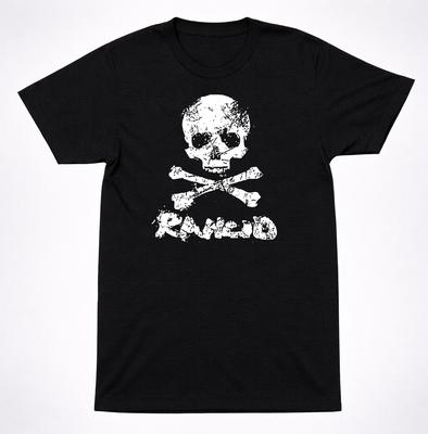 Rancid Skull and Crossbones Logo Black T-Shirt Punk Rock Band Graphic Tee