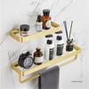 30-50CM Brushed Gold Glass Shelf Aluminum Bathroom Storage Holder Bath Shower Shelf Bathroom Shelf Mirror Wall Tray Towel Bar