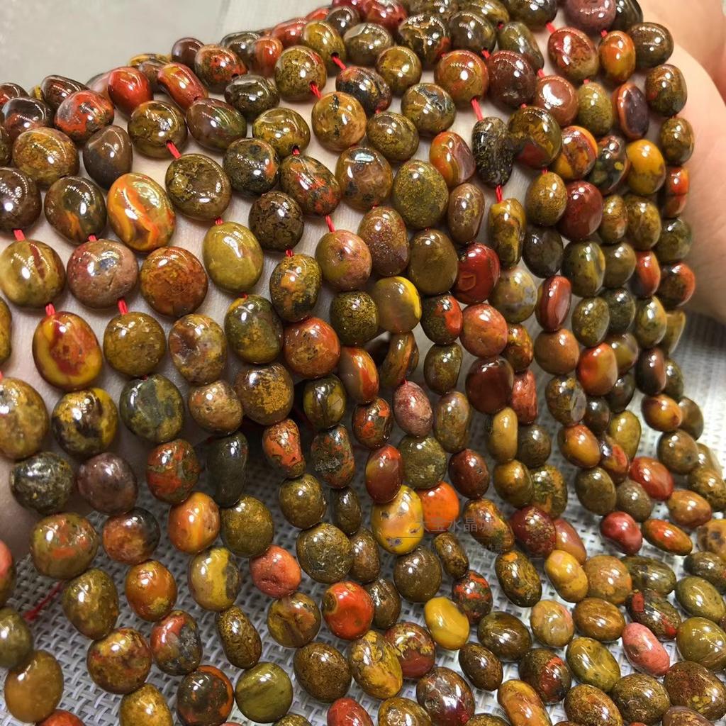 Hongchu Assorted Irregular Shaped Loose Beads Strawberry Quartz Morgan Multi-bead irregular-shaped semi-finished long chain Bracelet with beads